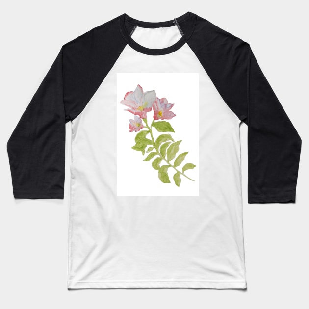 The branch flowering pink wild flower, isolated on white background. Baseball T-Shirt by AnaMOMarques